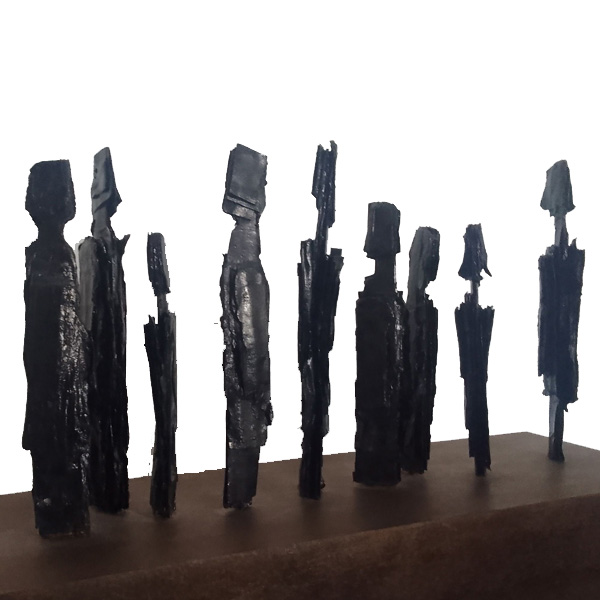 Les gens – carton, encre – 20x50cm